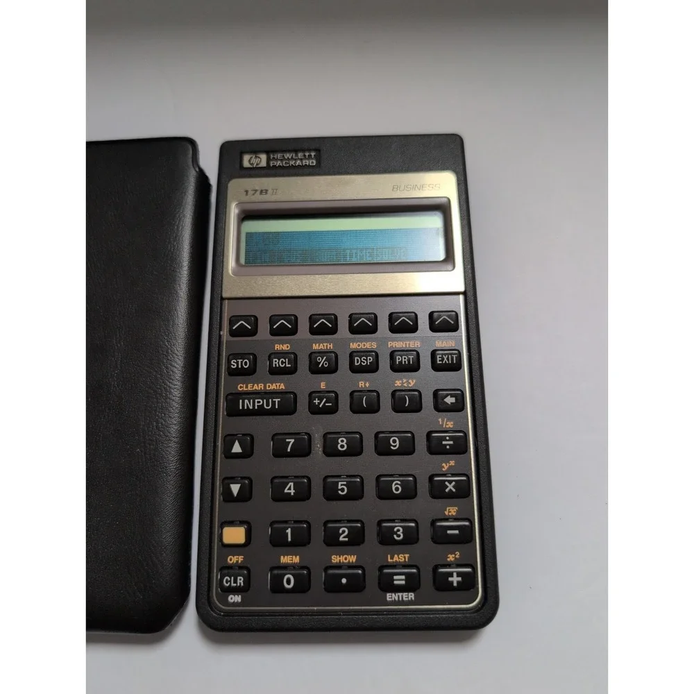 Vintage Hewlett Packard HP 17B II Gold Financial Business Calculator with Case